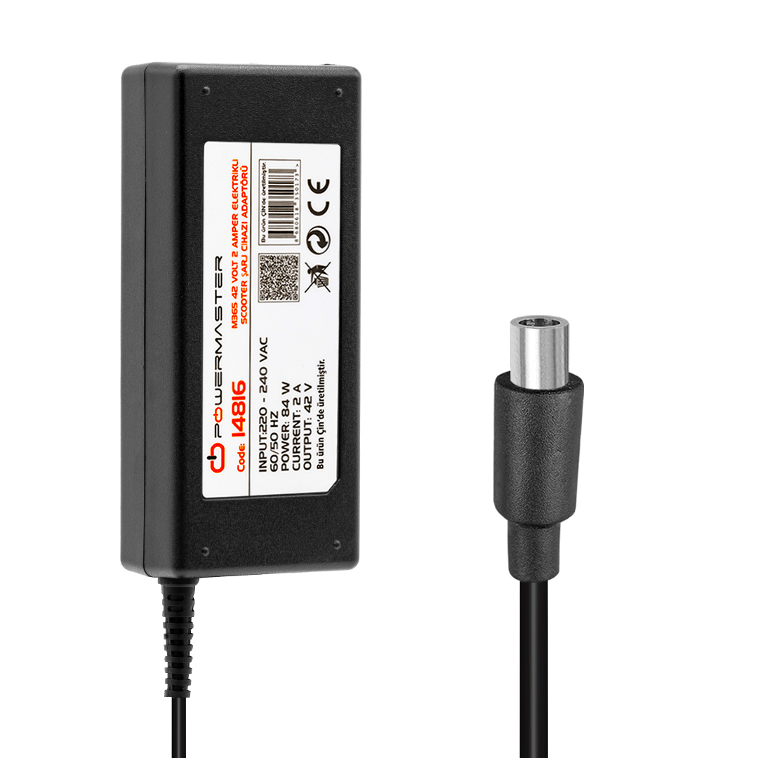 POWERMASTER AD0003 TDS UÇLU XIAOMI M365 42 VOLT - 2 AMPER ELEKTRİKLİ SCOOTER ŞARJ CİHAZI ADAPTÖRÜ