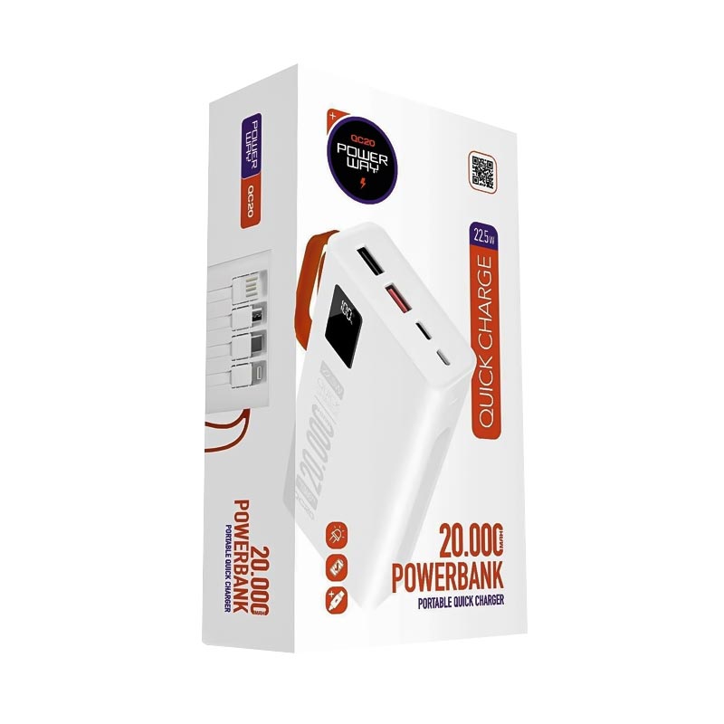 Powerway QC-20 20.000 Mah Çift Usb'li Powerbank