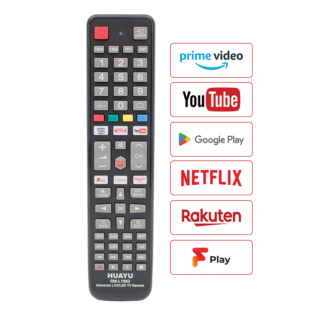 Huayu RM-L1663 Netflix-Youtube-Prime Video-Google Play Tuşlu Universal Lcd Led Tv Kumandası