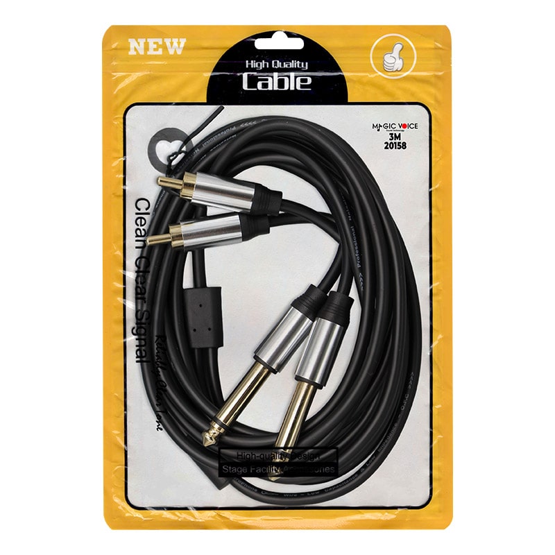 Magicvoice LD398 2X 6.3 Mm Mono Erkek - 2X Rca Erkek 3 Metre Kablo