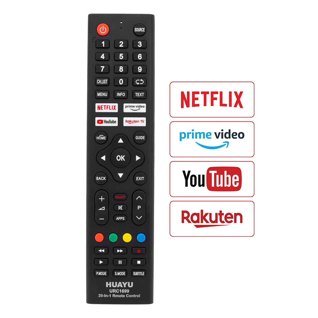 Huayu URC1699 20İn1 Netflix - Youtube - Prime Video Tuşlu Universal Lcd-Led Tv Kumanda