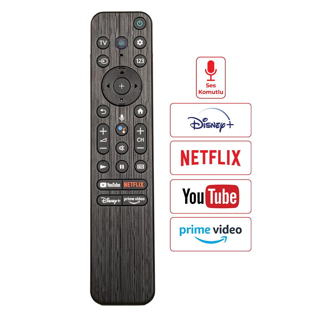Huayu Sony RMF-TX800U Youtube-Netflix-Disney-Prime Video Tuşlu Lcd Led Tv Kumanda