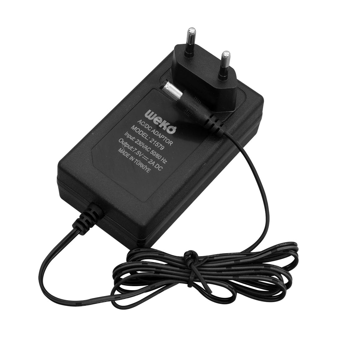 Weko 7.5 Volt - 2  Amper 5.5*2.5 Uçlu Yerli Üretim Priz Tipi Adaptör
