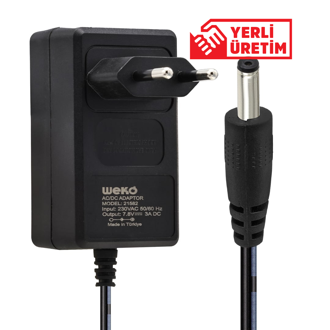 Weko 7.8 Volt - 3 Amper 3.5*1.35 Uçlu Plastik Yazar Kasa Adaptörü
