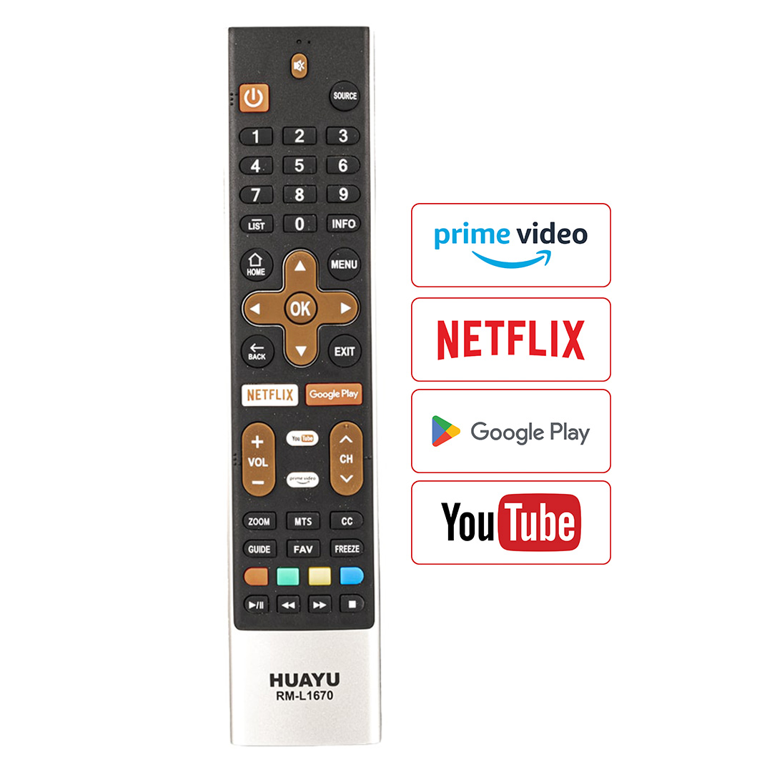 Skyworth RM-L1670 LCD LED TV Kumandası - Netflix Ve Google Play Tuşlu