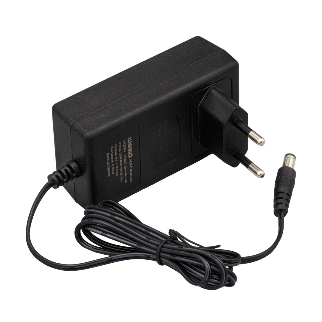 Weko 9 Volt 2 Amper Priz Tipi Plastik Kasa Adaptör 5.5*2.5 Uç