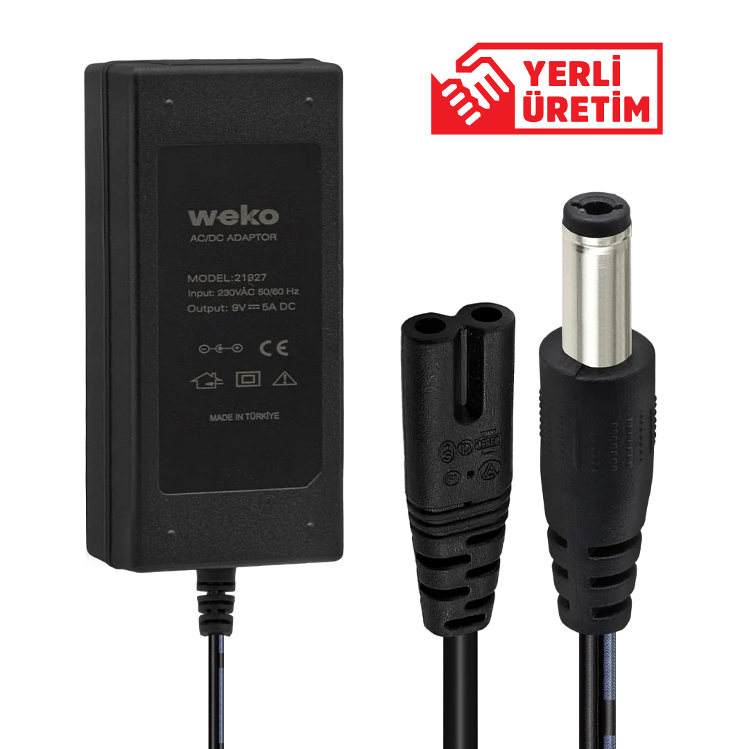 Weko 9 Volt - 5 Amper Masaüstü Adaptör 5.5*2.5 Mm Uçlu Yerli̇ Üreti̇m