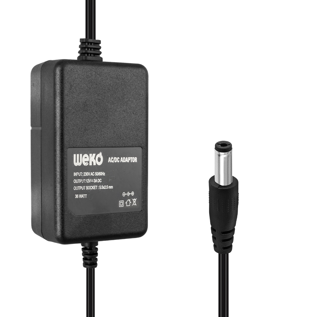 Weko 12 Volt 3 Amper 5.5*2.5 Uçlu Yerli Üretim Plastik Kasa Masaüstü Adaptör