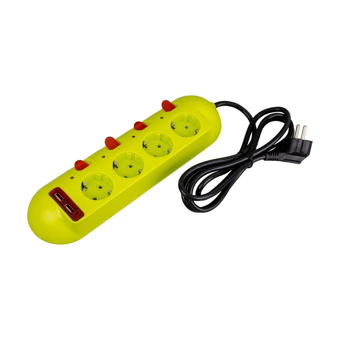 Vea VE-E40USB 4'Lü 2 USB'li 1.5 Metre Ayrı Anahtarlı Grup Priz