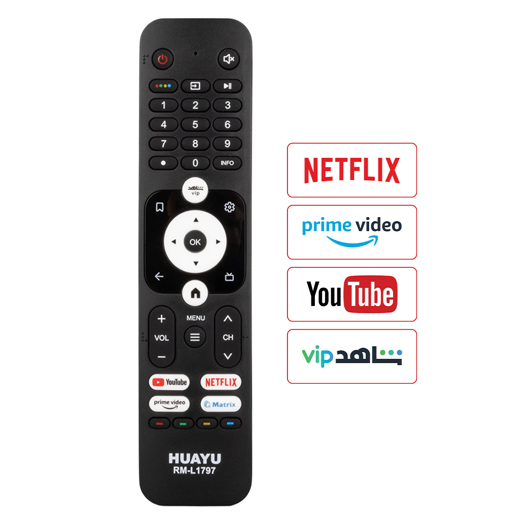 Huayu RM-L1797 Haier Youtube-Netflix-Prime Video Tuşlu LCD-LED TV Kumanda