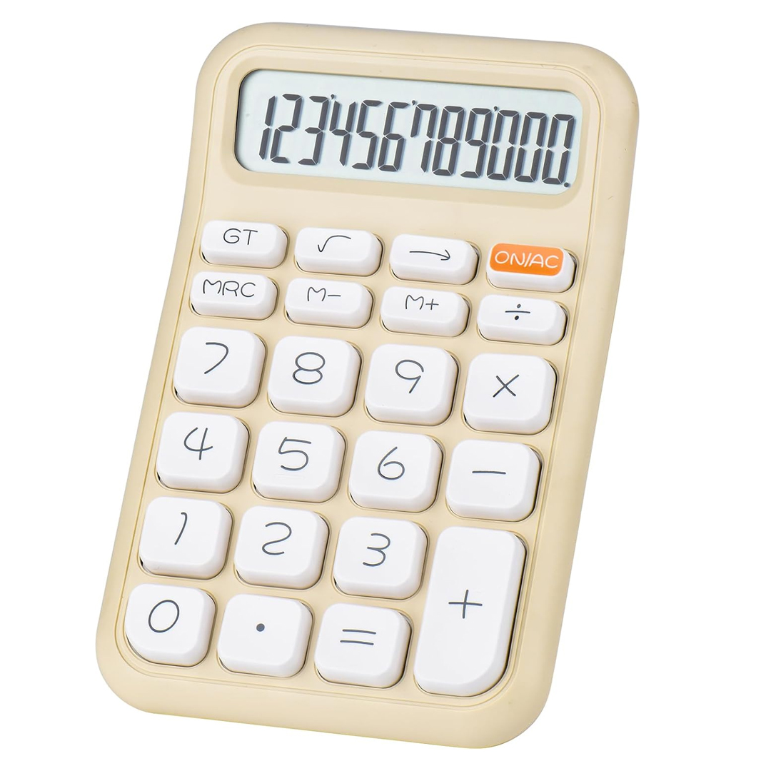 Powermaster PM-25408 Krem Renk Beyaz Tuş 12 Haneli Hesap Makinesi 