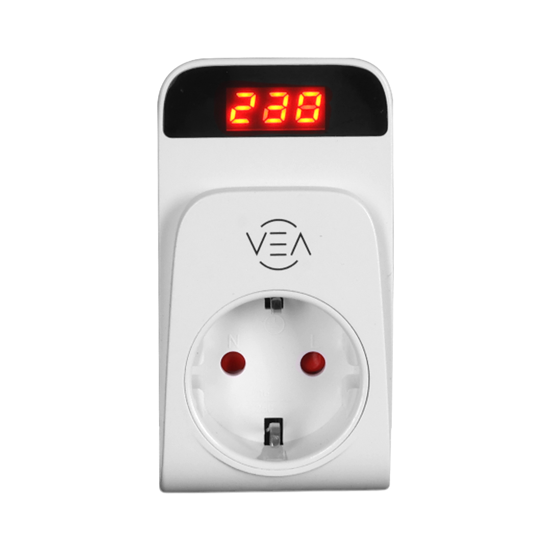 Vea VE-25530 15A 3520W Tekli Dijital Göstergeli Akım Korumalı Priz Aşırı Yüksek Gerilim