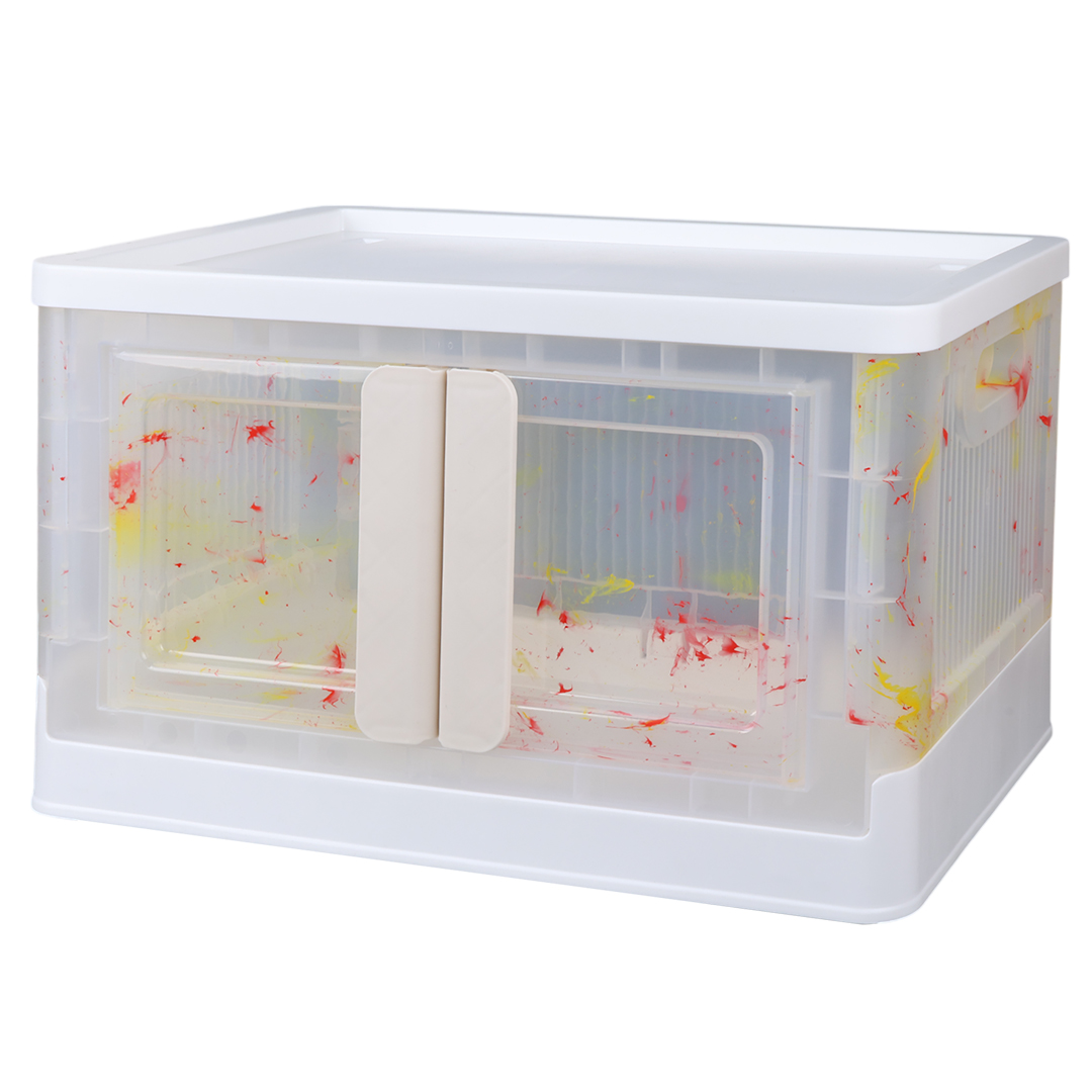 SUNUP SN-25884 31X49X30CM 32L KATLANABİLİR PLASTİK SAKLAMA KUTUSU RENKLİ KAPAKLI TEKERLEKLİ