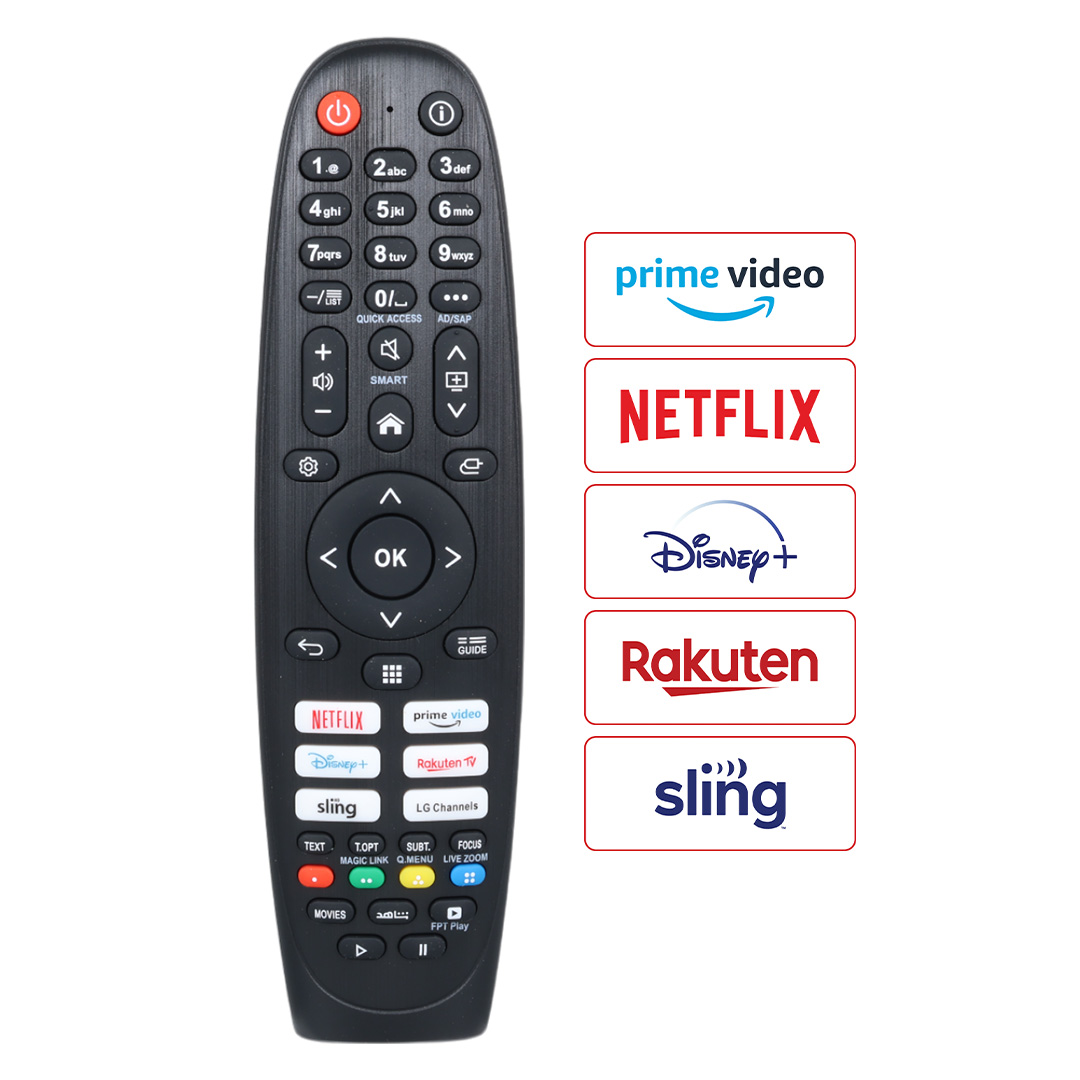 Huayu RM-L1888 LG Netflix - Prime Video - Rakuten Tv - Sling - LG Channels - Disney+ Tuşlu Universal Lcd Led Tv Kumanda