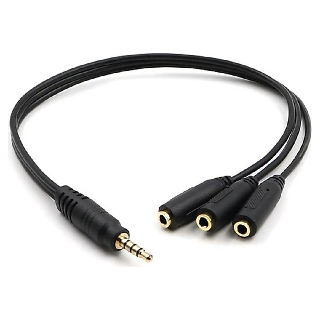 Powermaster 3.5 Mm Erkek * 3 Stereo Dişi Kulaklık Çoklayıcı 30 Cm Y Kablo