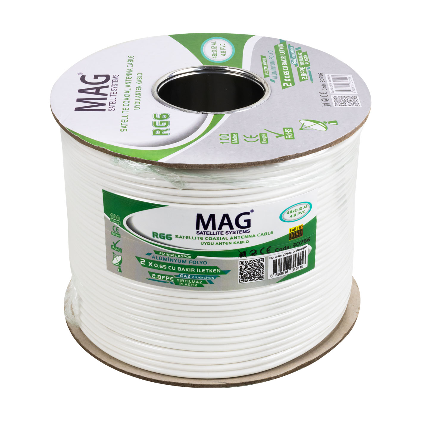 Mag RG59 Fa Mini Dual Bitişik Kablo 100 Metre