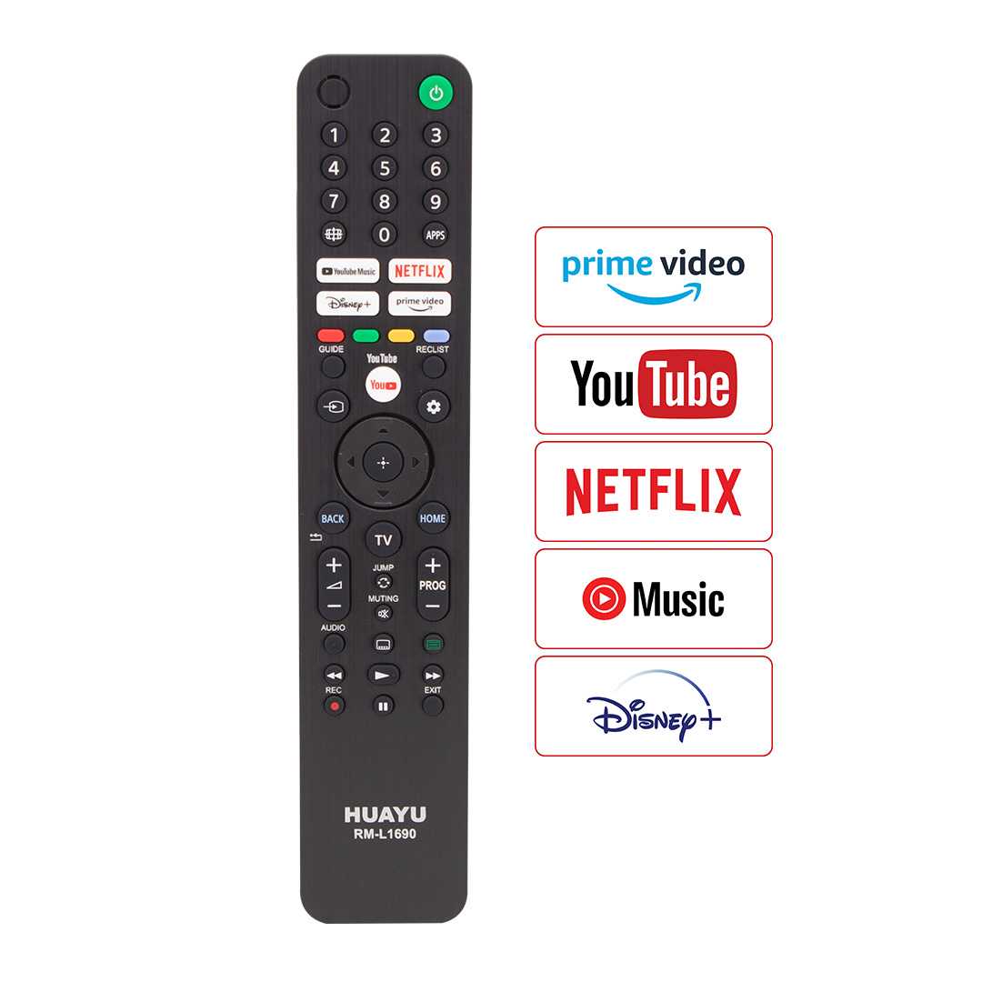 Huayu Sony Netflix-Youtube-Prime Video-Disney+ Tuşlu Lcd Led TV Kumanda RM-L1690