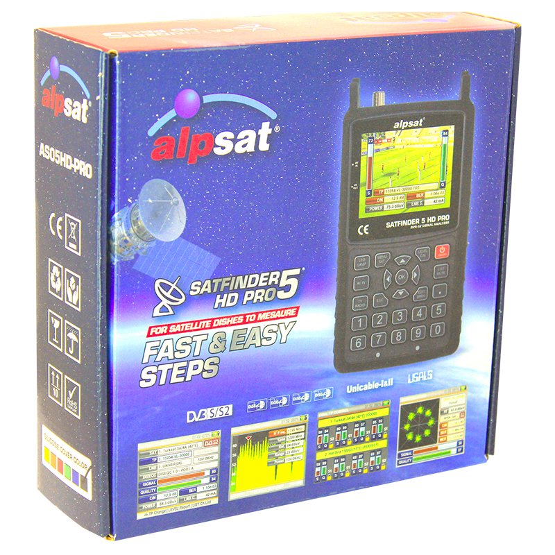 Alpsat Satfinder 5 Pro HD Görüntülü Uydu Bulucu -  AHD-TVI-CVI Kmaera Test Monitörü