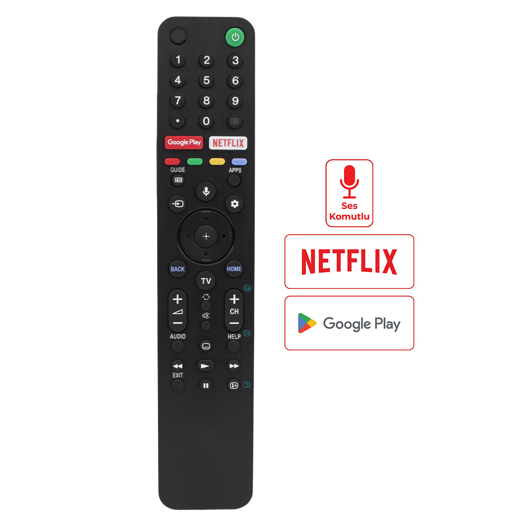 Sony RMF-TX500P Netflix-Google Play Tuşlu Ses Komutlu Lcd-Led Tv Kumanda