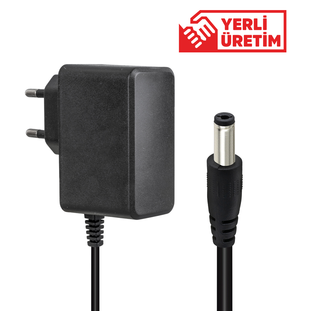 Weko 12 Volt 1 Amper 10 Watt Plastik Kasa Priz Tipi Adaptör (5.5X2.5 Uçlu)