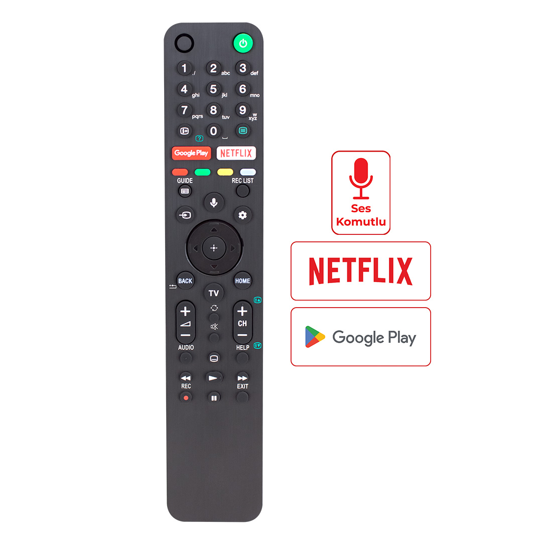 Huayu RMF-TX500E Sony Netflix-Google Play Tuşlu Ses Komutlu Lcd-Led Tv Kumandası