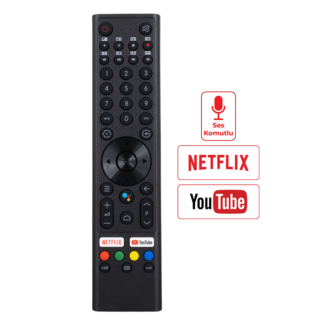 Weko Vestel - Tesla YOUTUBE-NETFLIX Tuşlu Ses Komutlu Lcd Led TV Kumanda