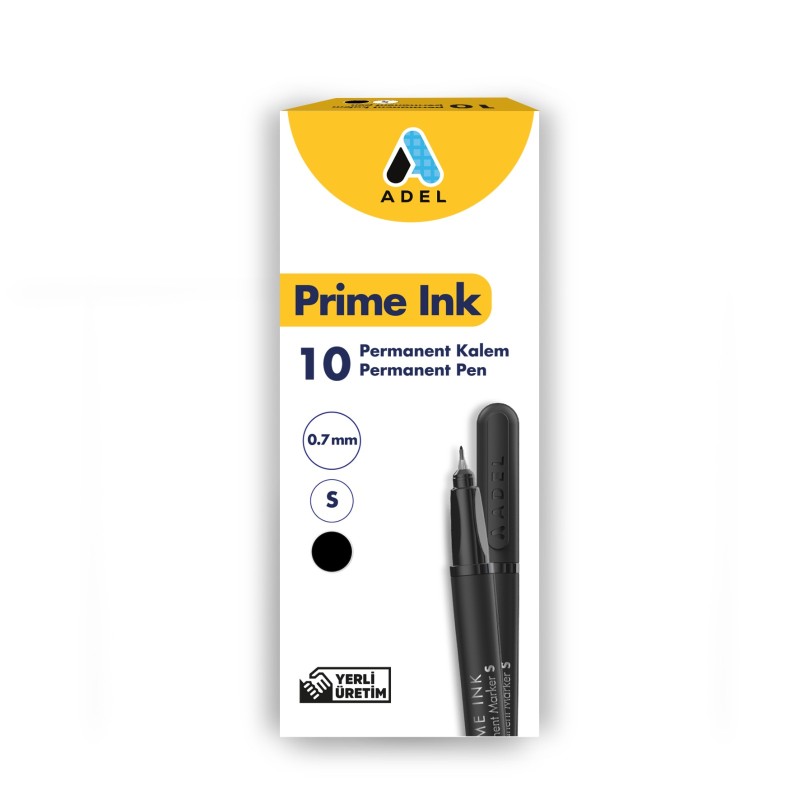 ADEL PRİME PERMANENT KALEM S SİYAH 10'LU PAKET >