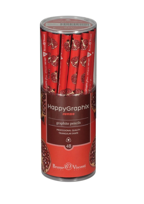 HAPPY GRAPHİX 21-0062-04 JUMBO KURŞUN KALEM 4B 3,5MM FRUİTY 30LU >