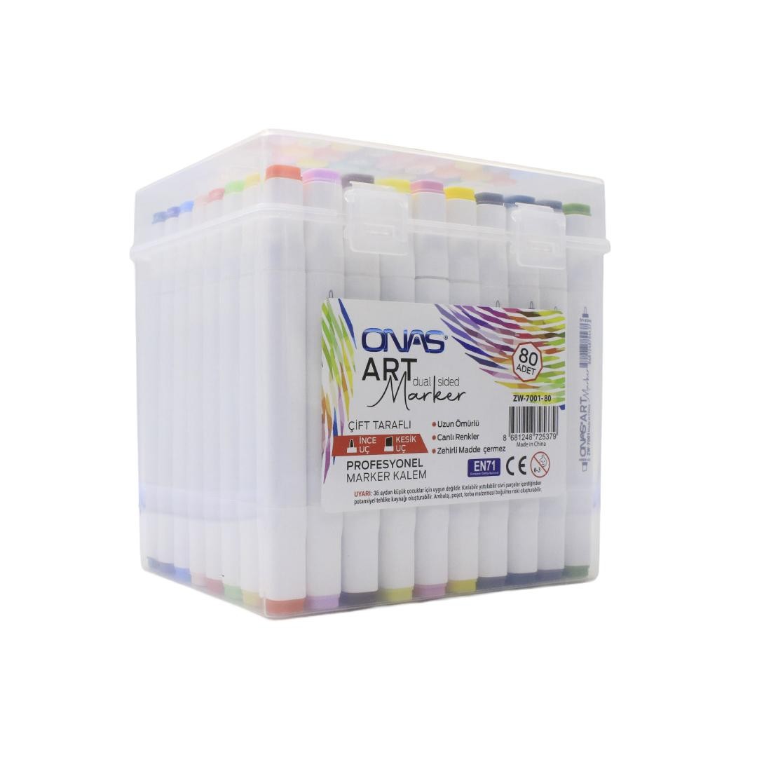 ONAS ZW-7001-80 ÇİFT TARAFLI MARKER 80 RENK >
