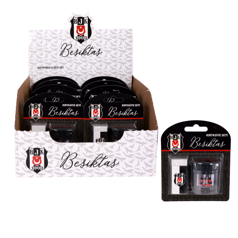 BEŞİKTAŞ KIRTASİYE SETİ KALEMTIRAŞ&SİLGİ 12'Lİ PAKET *12