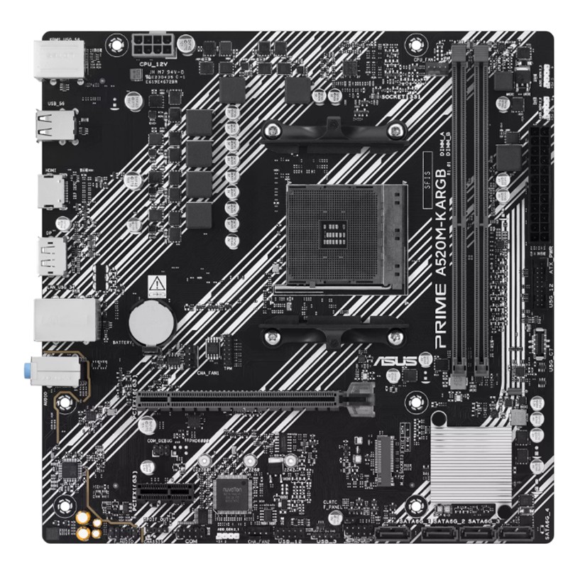 ASUS PRIME A520M-K ARGB DDR4 5100MHZ 1XHDMI 1XDP 1XM.2 USB2.0 MATX AM4 (AMD AM4 5000/4000 /3000 SERİLERİ İLE UYUMLU)