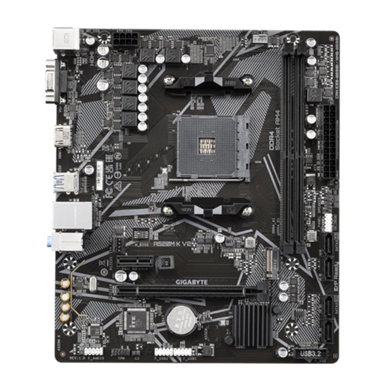 GIGABYTE A520M K V2 DDR4 5100MHZ 1XVGA 1XHDMI 1XM.2 USB 3.2 MATX AM4 (AMD AM4 5000/4000 /3000 SERİSİ İLE UYUMLU)