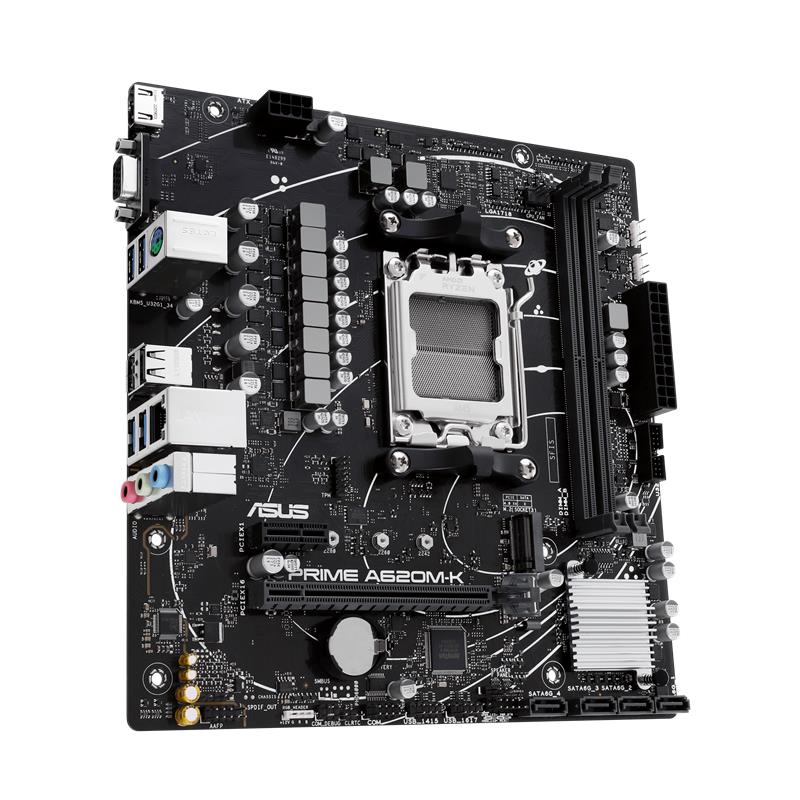 ASUS PRIME A620M-K DDR5 7000MHZ 1XVGA 1XHDMI 1XM.2 USB 3.2 MATX AM5 (AMD AM5 9000/8000/7000 SERİLERİ İLE UYUMLU)
