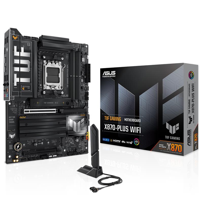 ASUS TUF GAMING X870-PLUS WIFI DDR5 8000MHZ 1XHDMI 2XUSB4 4XM.2 ATX AM5 (AMD AM5 9000/8000/7000 SERİLERİ İLE UYUMLU)