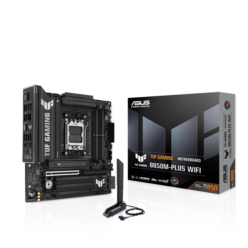 ASUS TUF GAMING B850M-PLUS WIFI DDR5 8000MHZ 1XHDMI 1XDP 3XM.2 MATX AM5 (AMD AM5 9000/8000/7000 SERİLERİ İLE UYUMLU)