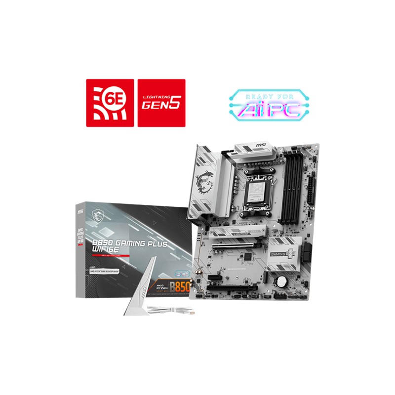 MSI B850 GAMING PLUS WIFI6E DDR5 8200MT/S 1XHDMI 1XDP 2XM.2 ATX AM5 (AMD AM5 9000/8000/7000 SERİLERİ İLE UYUMLU)