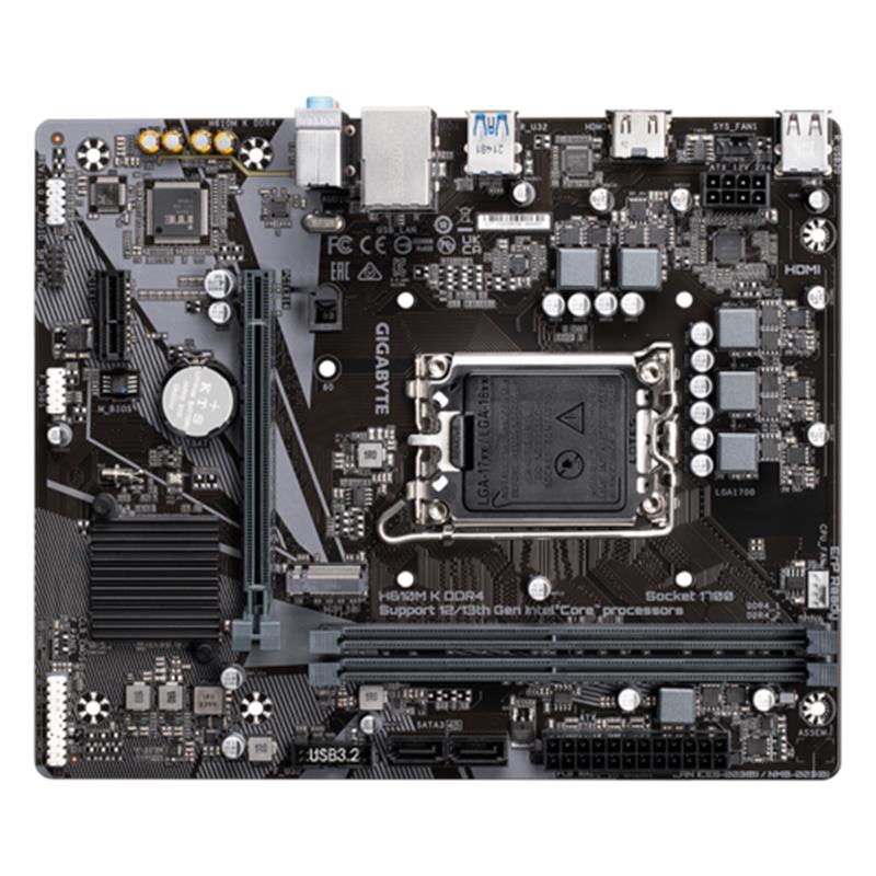 GIGABYTE H610M K DDR4 3200MHZ 1XHDMI 1XM.2 USB 3.2 MATX 1700P (12. / 13. VE 14. NESİL İŞLEMCİ UYUMLU)