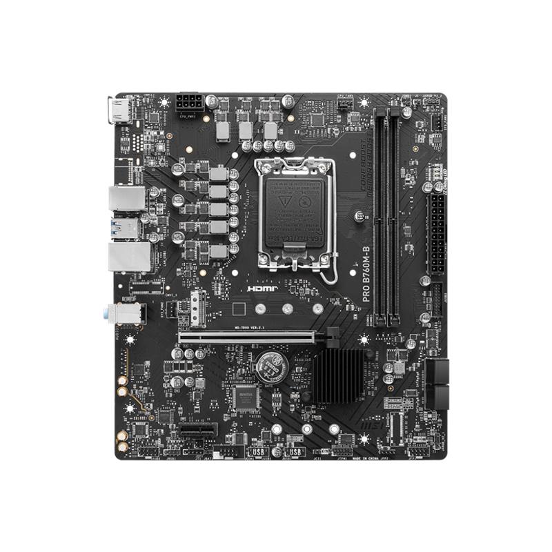 MSI PRO B760M-B DDR4 4800MHZ 1XHDMI 1XM.2 USB 3.2 MATX 1700P (12. / 13. VE 14. NESİL İŞLEMCİ UYUMLU)