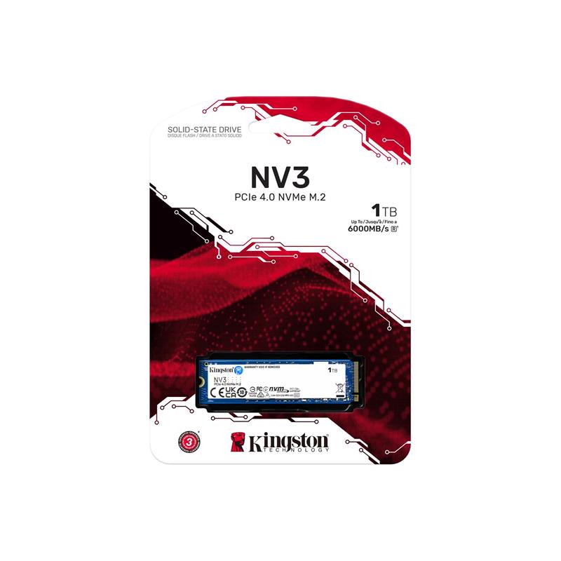 1 TB KINGSTON NV3 M.2 NVME PCIE GEN4 6000/4000MBS SNV3S/1000G