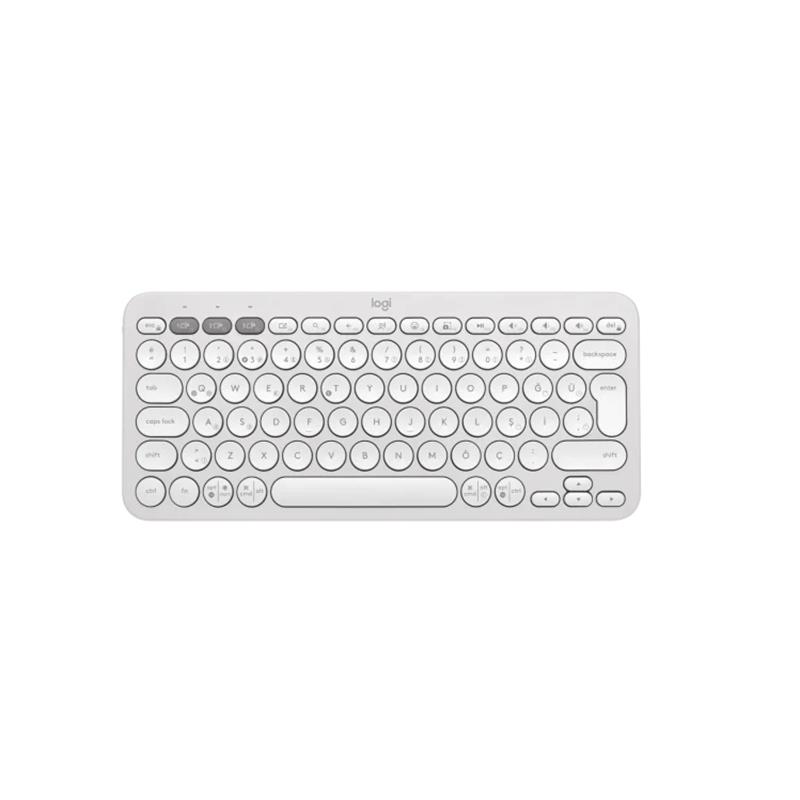 LOGITECH K380S PEBBLE KEYS 2 ÇOKLU CİHAZ ÖZELLİKLİ BLUETOOTH TÜRKÇE Q KLAVYE BEYAZ 920-011860