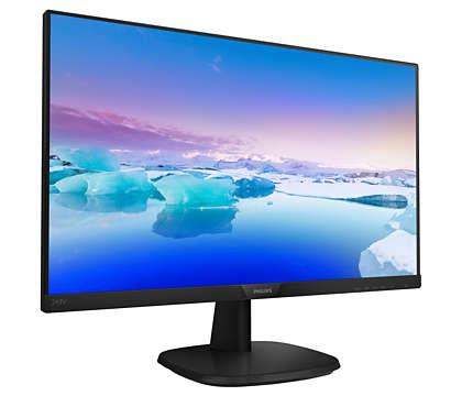 23.8 PHILIPS 243V7QJABF/00 IPS 4MS 75MHZ 1XVGA 1XHDMI 1XDP FHD 1920X1080 HOPARLÖR FLICKER-FREE VESA SİYAH 