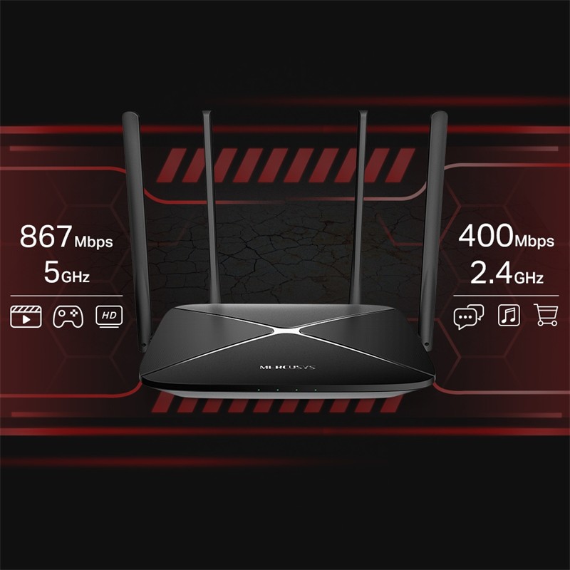 TP-LINK MERCUSYS AC12G AC1300 867MBPS/5GHZ/400MBPS/2.4GHZ DUAL BAND KABLOSUZ ROUTER 