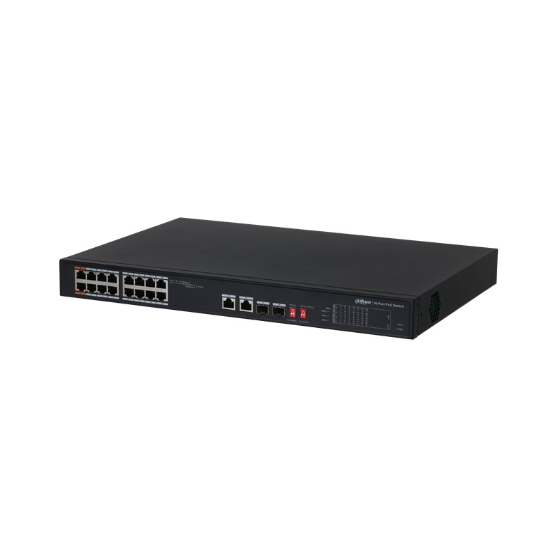 DAHUA PFS3218-16ET-135 16 PORT GIGABIT +2XRJ45/2XGB SFP COMBO 135W POE RACKMOUNT SWITCH