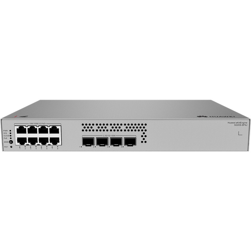 HUAWEI EKITENGINE S220S-8P4J 8 PORT GIGABIT+4 PORT 2.5G SFP UPLINK L2 CLOUD YÖNETİLEBİLİR 128W POE SWITCH