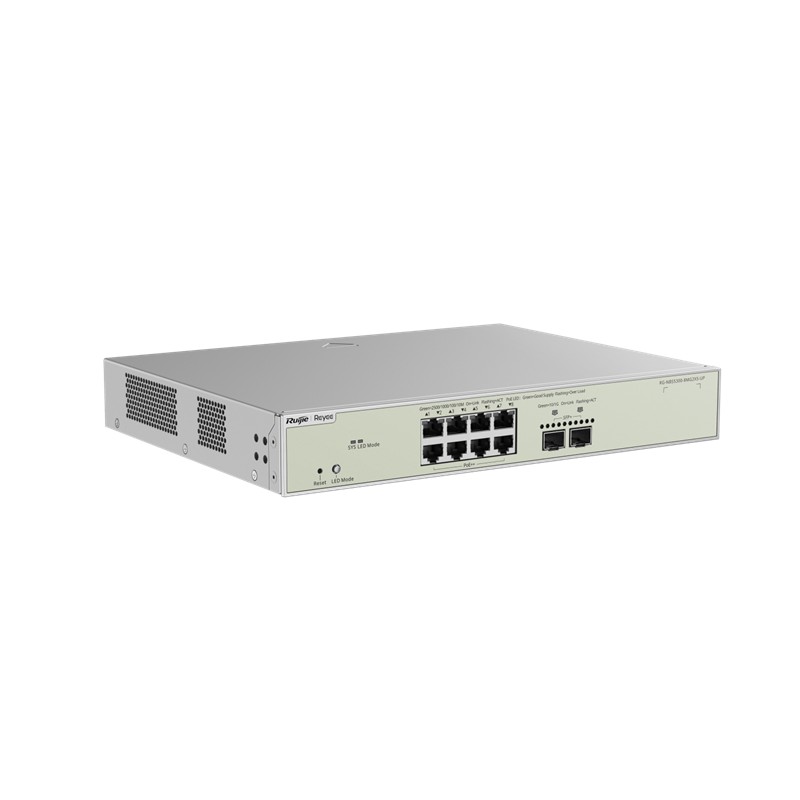 RUIJIE REYEE RG-NBS5300-8MG2XS-UP 8 PORT 8X2.5GE + 2X1GB SFP LAYER3 370W POE YÖNETİLEBİLİR SWİTCH