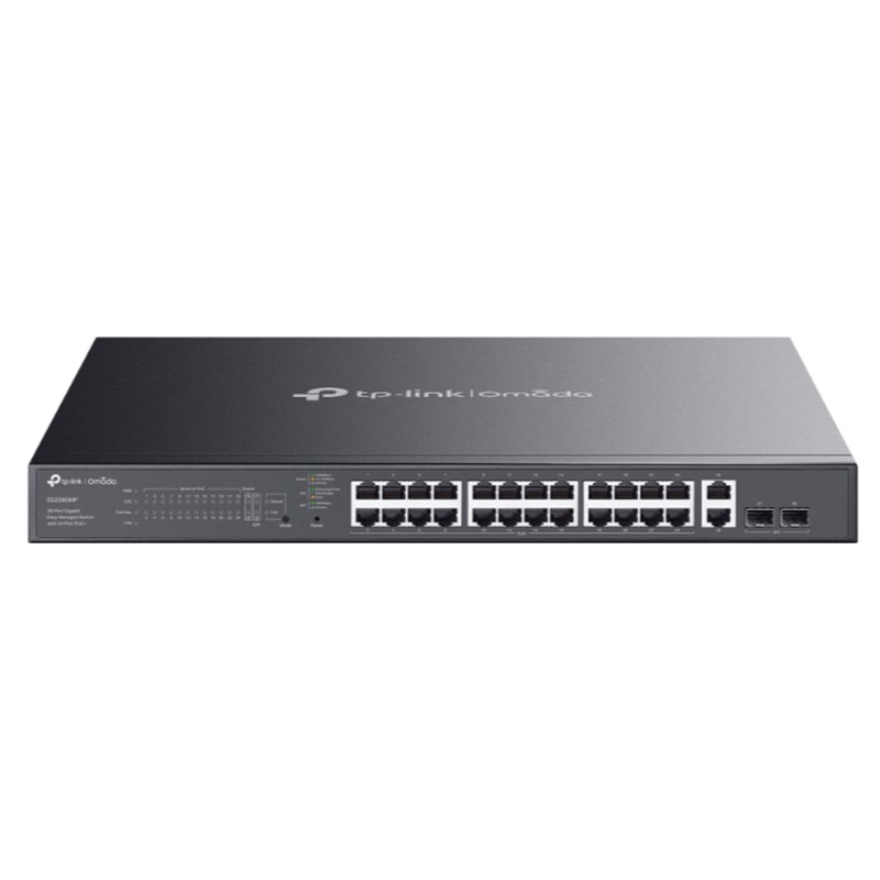TP-LINK OMADA ES228GMP 24 PORT GIGABIT+ 2XGB SFP+2XGB RJ45 UPLINK CLOUD L2 YÖNETİLEBİLİR 384W POE RACKMOUNT SWITCH