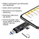 Type-C + Micro USB Kart Okuyucu Hub - 1x MicroSD, 1x USB Hub D-188