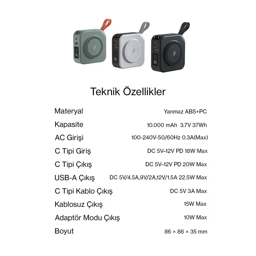 Pars Power Tripmax PRS-M001B Travel Şarj aleti (Beyaz)