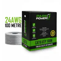 Pars Power 24Awg 0.50mm 500m Network Cat 6 U/UTP Dış Mekan Data Kablosu