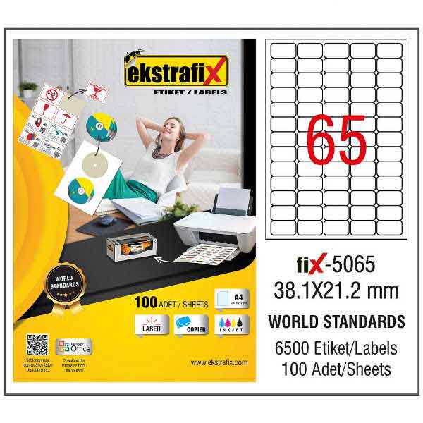 EKSTRAFİX FİX-5065 LAZER ETİKET 38.1X21.2MM